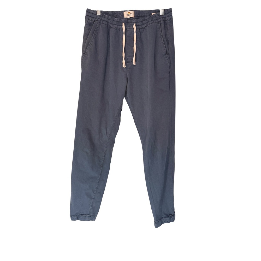 Marine Layer Saturday Slim Fit Jogger Pants Blue Drawstring Casual Medium